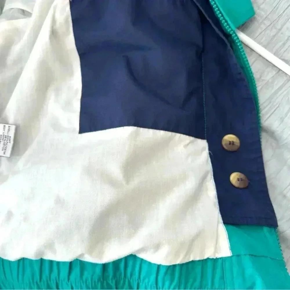VTG 90s Y2K Crown Cruise Lines Green Collar Zip Up Pocket Coat Jacket Men XL